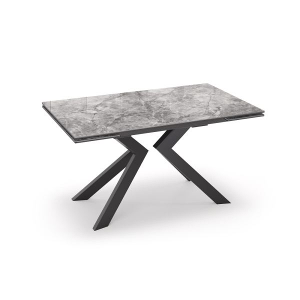 Стол PAUL 140 Grigio Ceramic Lux BK (серый глянец)